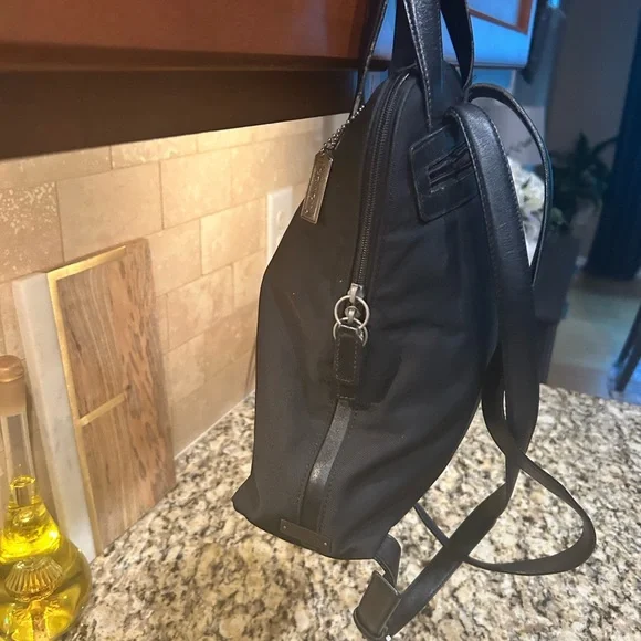 Coach Vintage Black Nylon/Leather Mercer Small Backpack/Purse - Picture 5 of 9